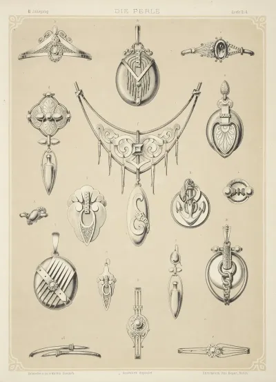 Ii Jahrgang Liefr Ii 6 Seventeen Designs For Silver Jewelry Some With Pearls