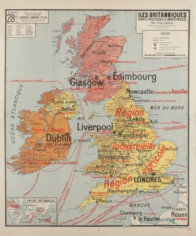 Iles Britanniques Carte Physique Et Agricole 2