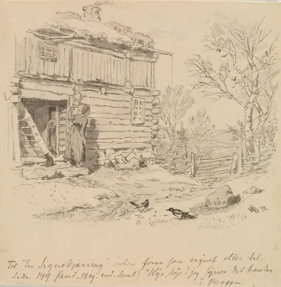 Illustrasjon Til En Signekjaerring I P Chr Asbjornsen Norske Folke Og Huldre Eventyr I Udvalg Kjobenhavn 1879