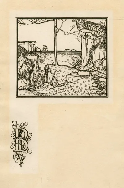 Illustration And Illuminated Initial Letter For First Page To Act 2 Scene 1 Of Bells Edition Of The Tempest