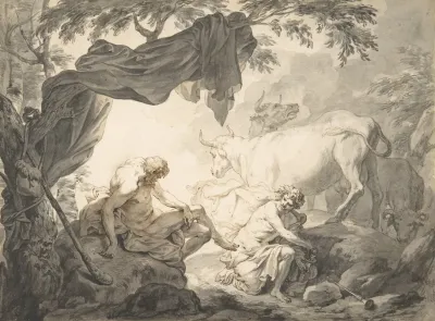 Illustrations To The Metamorphoses Of Ovid Jupiter And Io 1 Jupiter And Io Disguised As A White Beifer 2 Mercury Rescuing Io From Argus 3