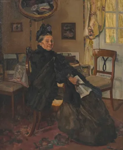 Im Wartezimmer Sitzende Alte Frau