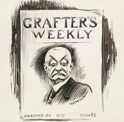 Image Of A Magazine Titled Grafters Weekly Published In Grafter Co N Y With The Image Of A Stern Man On The Cover