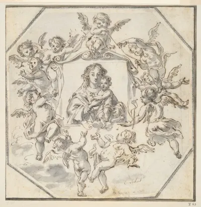 Image Of The Madonna Surrounded By Angels