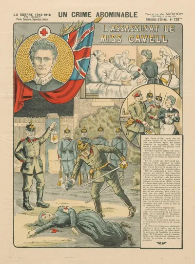 Imagerie Depinal N 120bis La Guerre 1914 1915 En Images Faits Combats Episodes Recits Un Crime Abominable Lassassinat De Miss Cavell