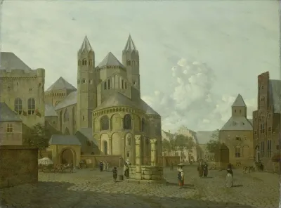 Imaginary Cityscape With Romanesque Church