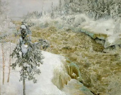 Imatra Falls In Snow Imatra In Winter