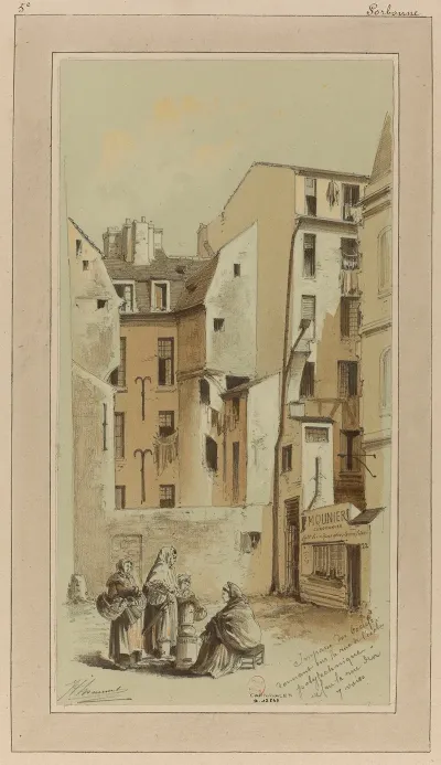 Impasse Des Boeufs Donnant Sur La Rue De Lecole Polytechnique Face A La Rue Des Sept Voies Actuelle Rue Valette 5eme
