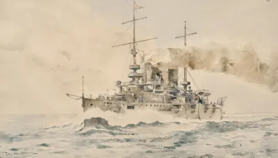 Imperial And Royal Battleship Of The Sms Erzherzog Karl Class In Full Sail