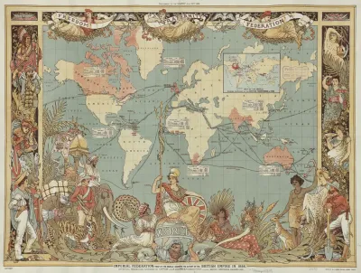 Imperial Federation Map Of The World Showing The Extent Of The British Empire In 1886