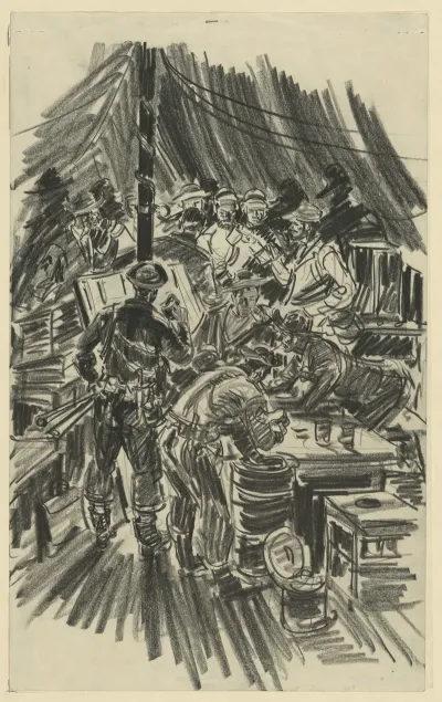 Impression Opurtions Tent Just Before A Bombing Mission Guadalcanal Early 43