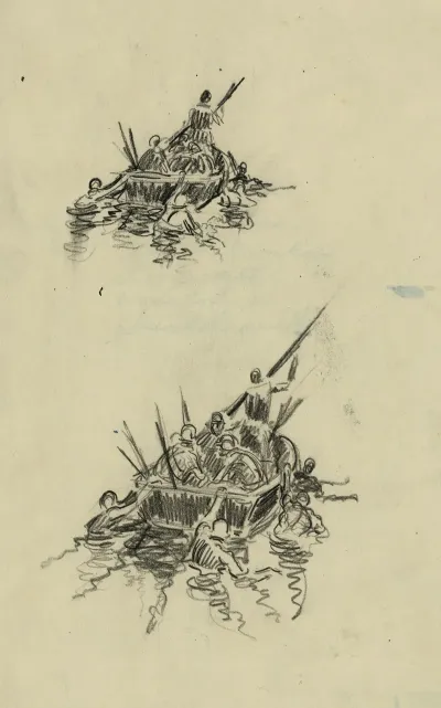 Impressions Coming Down The Matanakau E G Mataniko River With Wounded Guadalcanal