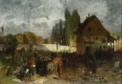 In Front Of A Cemetery Sketch