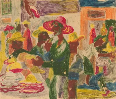 In Front Of A Stall With Hats