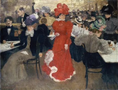 In The Cafe Dharcourt In Paris
