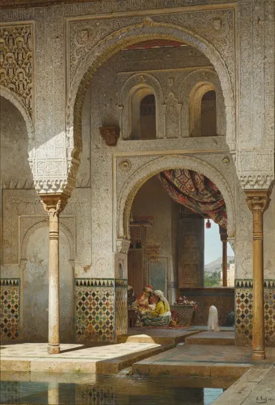 In The Courtyard Of The Alhambra