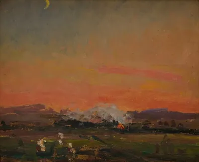 In The Field Sunset In The Ukraine