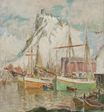 In The Harbour Svolvaer Study From Lofoten
