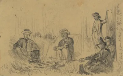 In The Woods At Chancellorsville Bivouac At Night