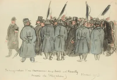 Inauguration Dun Monument Aux Morts A Neuilly Arrivee De La Delegation Novembre 1923
