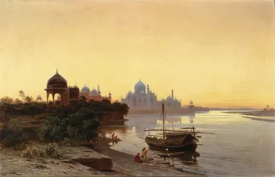 India Taj Mahal At Dusk