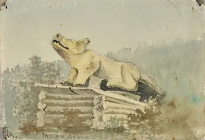 Indian Grave Wolf Totem Over Medicine Man Grave Wrangell