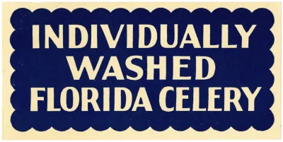 Individually Washed Florida Celery Label