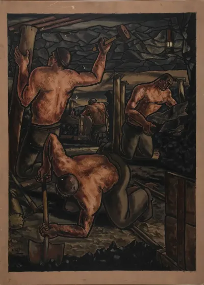 Industrial Coal Mine Scene