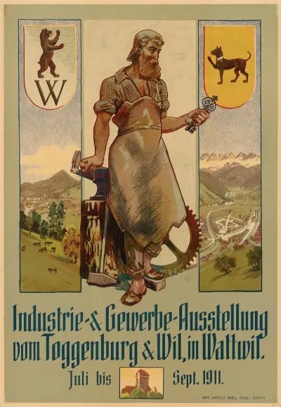 Industrie Und Gewerbe Ausstellung Vom Taggenburg Wil In Wattwil 1911