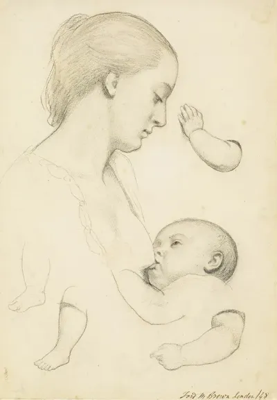 Infants Repast Study Of A Mother And Child With Separate Arm And Leg Studies Of The Child