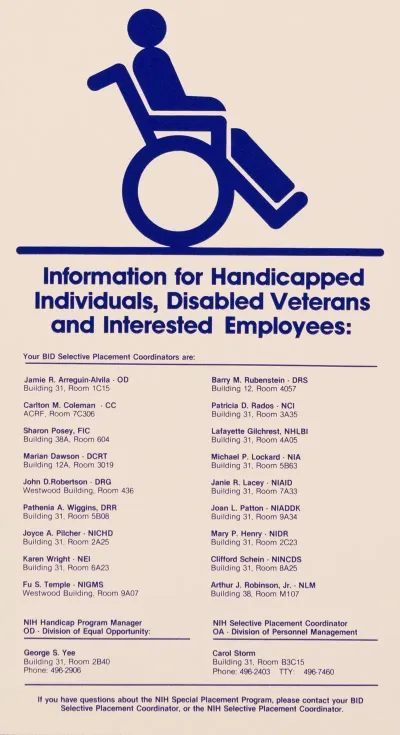 Information For Handicapped Individuals Disabled Veterans And Interested Employees