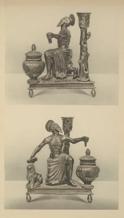 Inkstand And Candlestick With St Jerome As A Penitent Workshop Of Riccio