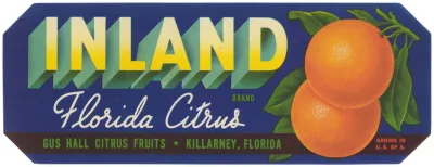 Inland Brand Florida Citrus Label