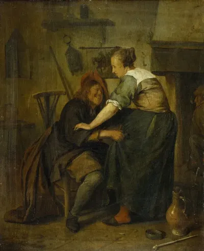 Inn With Guest And Serving Maid