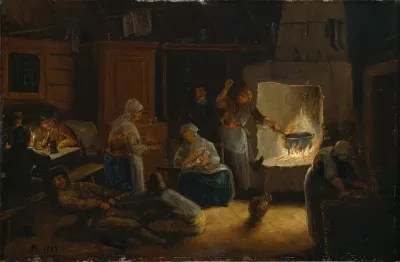 Inside A Peasants Cottage In Smaland