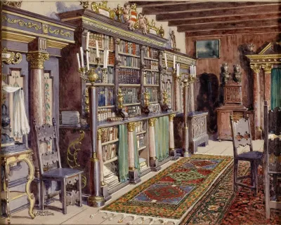 Interieur Burg Kreuzenstein Bibliothek