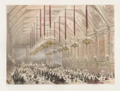Interieur De La Salle Du Banquent Offert Au Roi