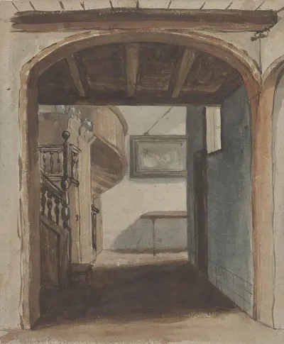 Interieur Met Doorkijk Naar Trap