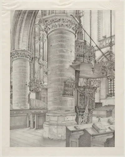 Interieur Preekstoel In De St Bavo Of Grote Kerk