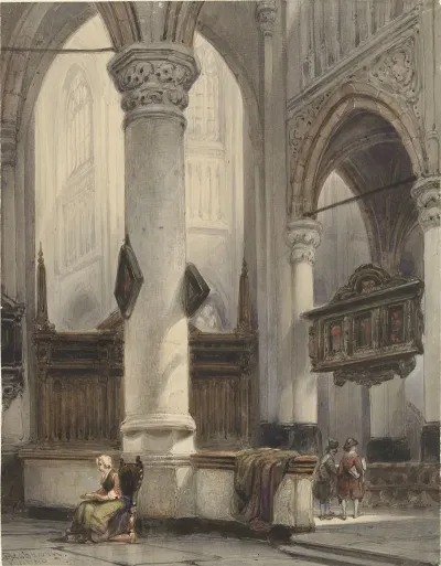 Interieur Van De Nieuwe Kerk Te Delft