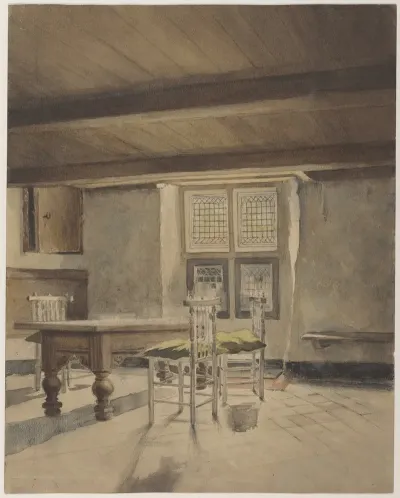 Interieur Van Een Kamer In De Kerk Te Edam