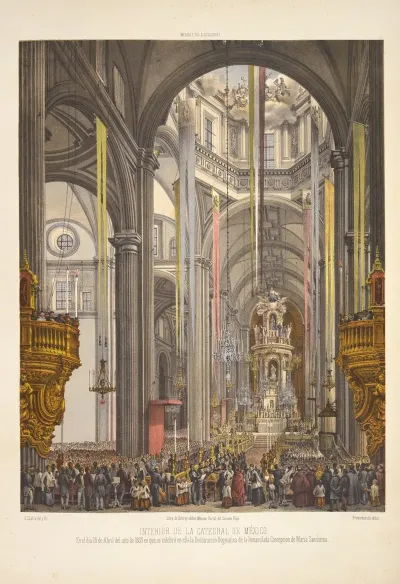 Interior De La Catedral De Mexico En El Dia 26 De Abril Del Ano De 1855 En Que Se Celebro En Ella La Declaracion Dogmatica De La Inmaculada Concepcion De Maria Santisima