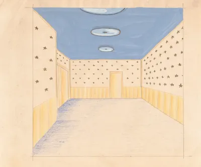Interior Design Drawings For Unidentified Rooms Sketch For Unidentified Room With Starred Walls