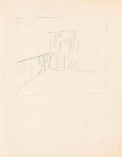 Interior Design Drawings For Unidentified Rooms Sketch With Green Panels