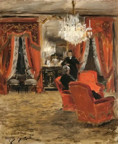 Interior From The Furstenbergs Home By Electric Light