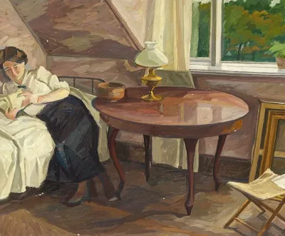 Interior Med Laesende Kvinde 2