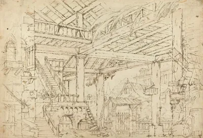 Interior Of A Barn Built On Ancient Ruins
