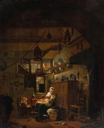 Interior Of A Dutch Farm Cottage