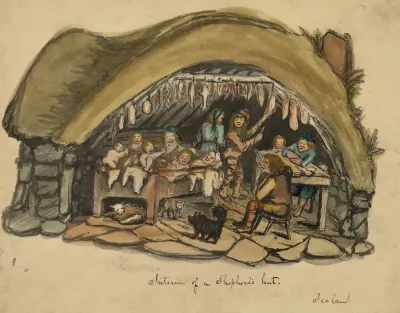Interior Of A Shepherds Hut Iceland