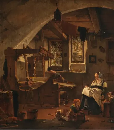 Interior Of A Weavers Cottage
